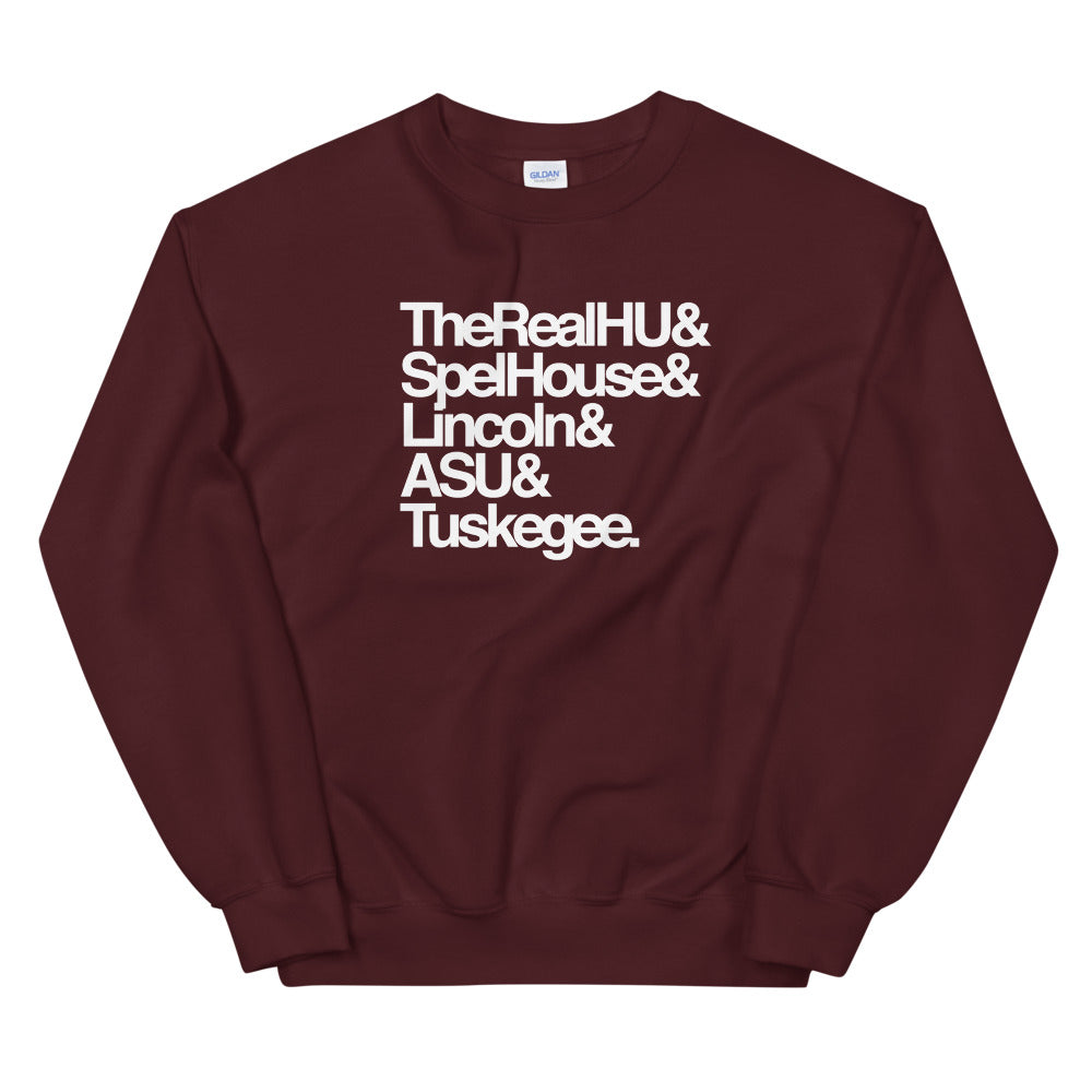 HBCUnity Unisex Sweatshirt | Customize Your Top 5 HBCUs